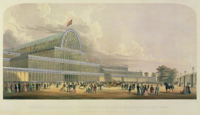 Il transetto del Crystal Palace, dal Prince of Wales Gate, disegnato da C. Burton, pub. da Ackermann e Co., 1881 da English School